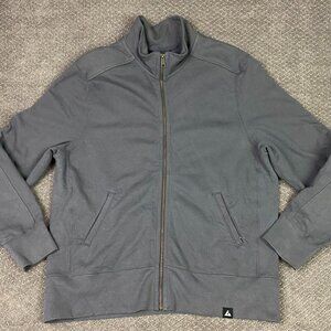 American Giant Jacket Sweatshirt Men's XL Gray Moto Full Zip Sweater Made in USA